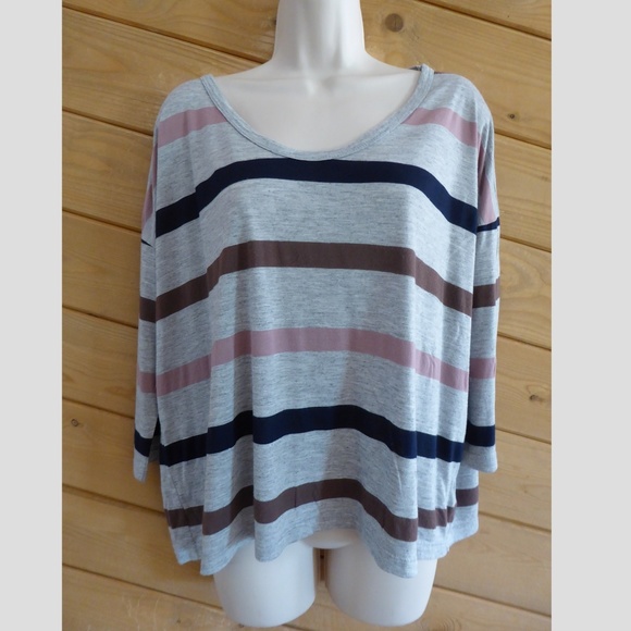 Soft Joie Gray Blue Oversized Top Shirt T-shirt L - Picture 1 of 7